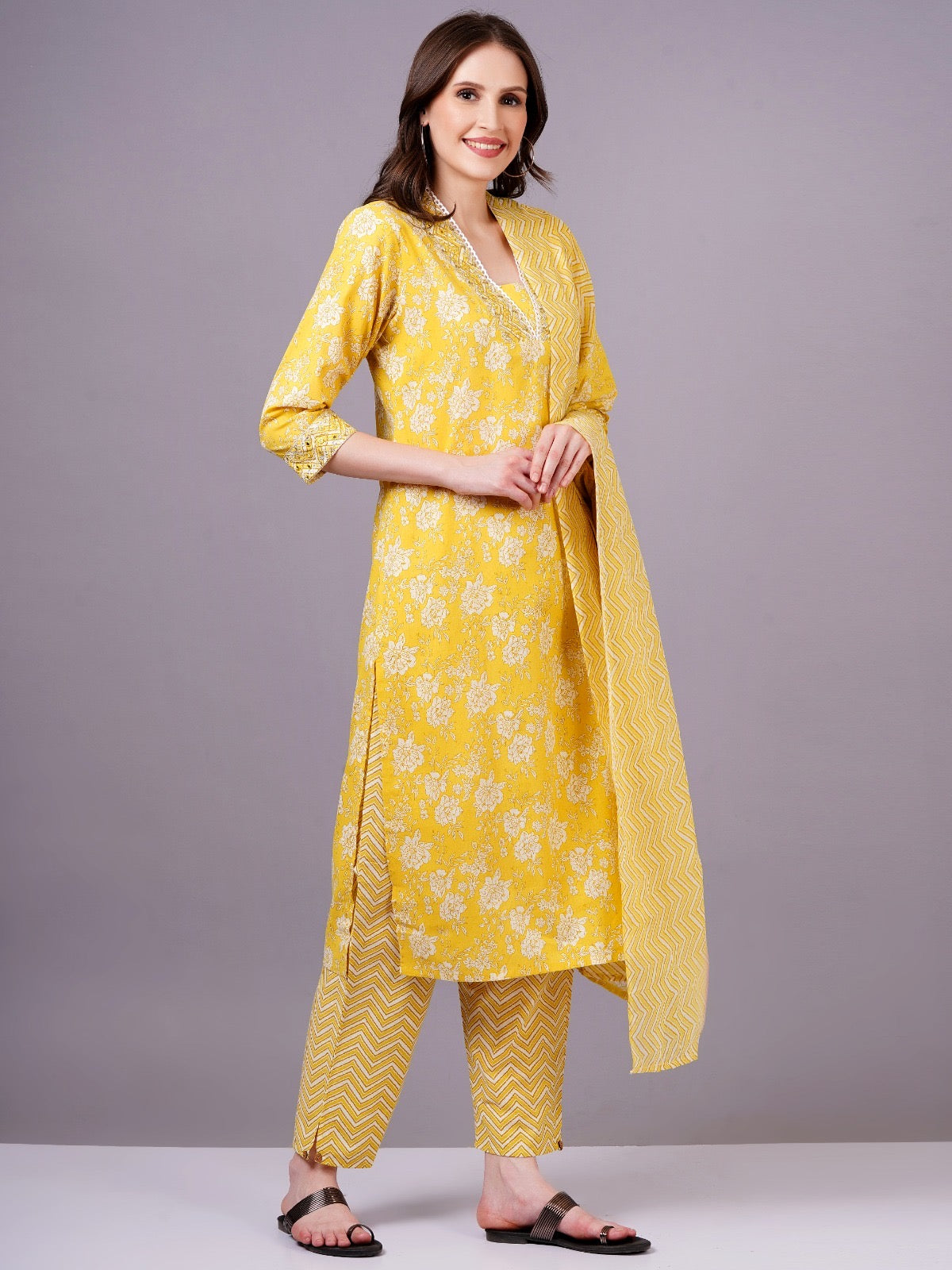 Yellow dupatta set