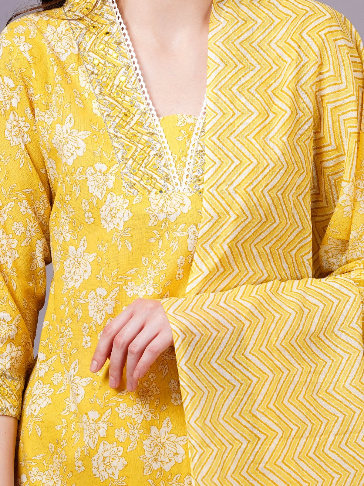 Yellow dupatta set