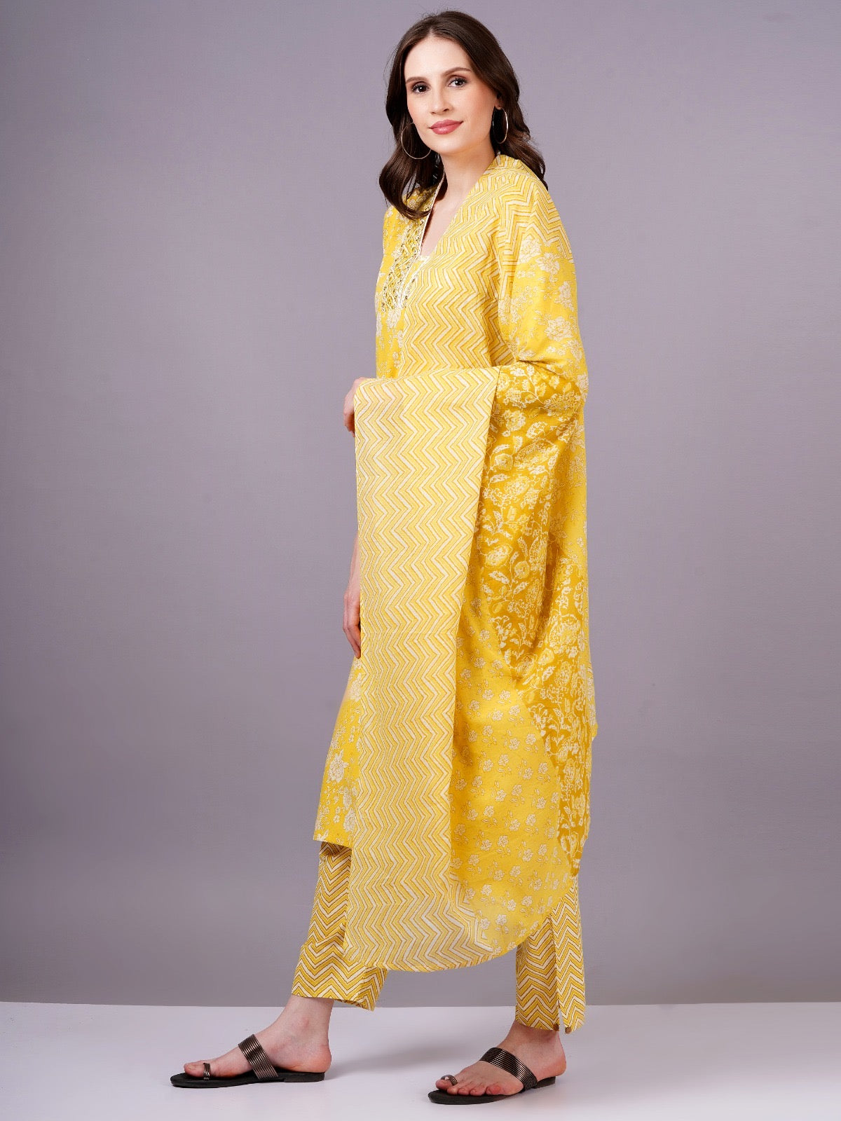 Yellow dupatta set